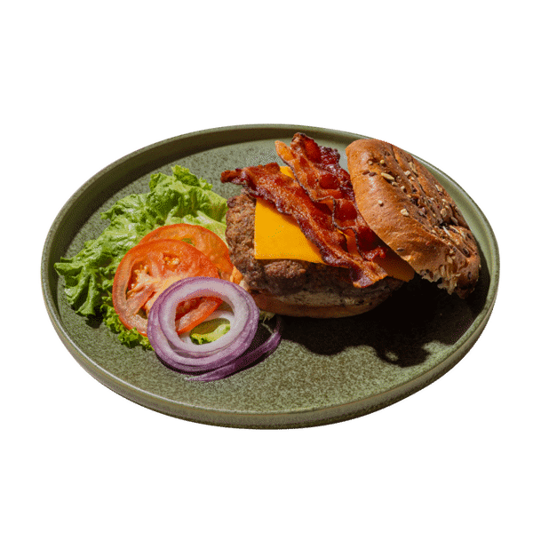 Bacon Cheeseburger w/ Whole Grain Bun — chef-made meal prep