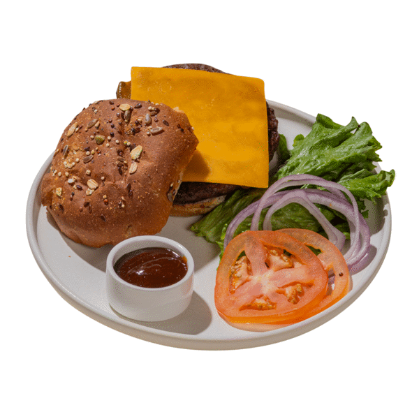 BBQ Cheddar Bison Burger — chef-made meal prep