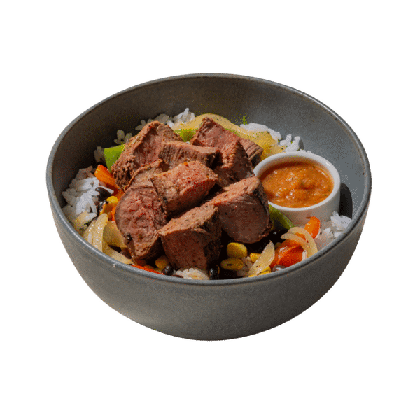 Grilled Steak Burrito Bowl — chef-made meal prep