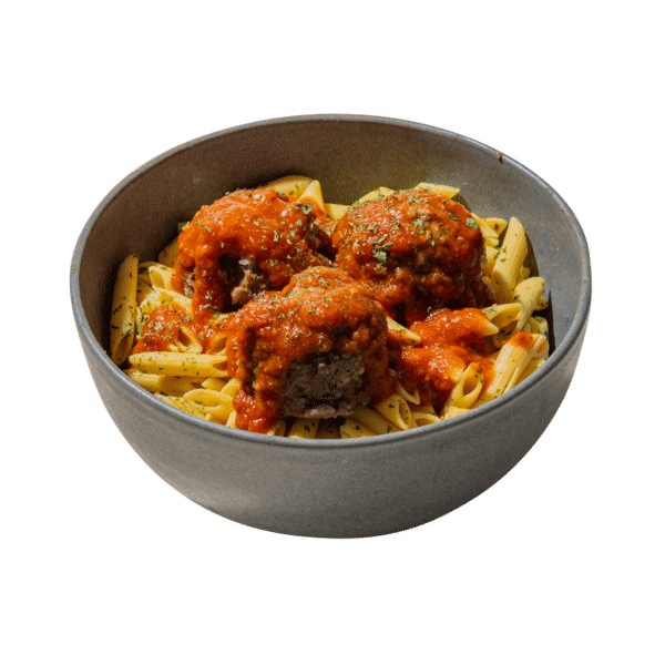 Homemade Beef Meatballs and Pasta Marinara — chef-made meal prep