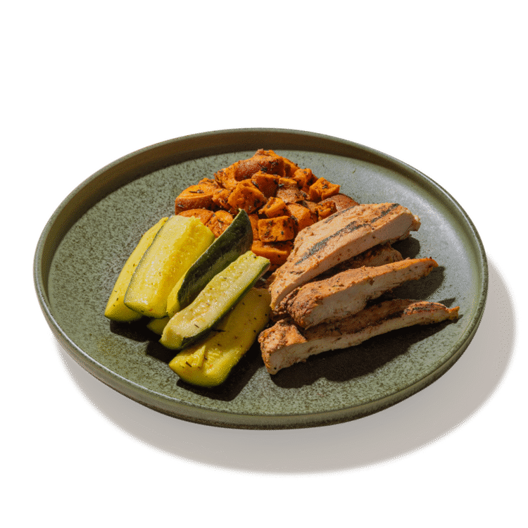 #01 Grilled Chicken, Sweet Potatoes & Zucchini — chef-made meal prep