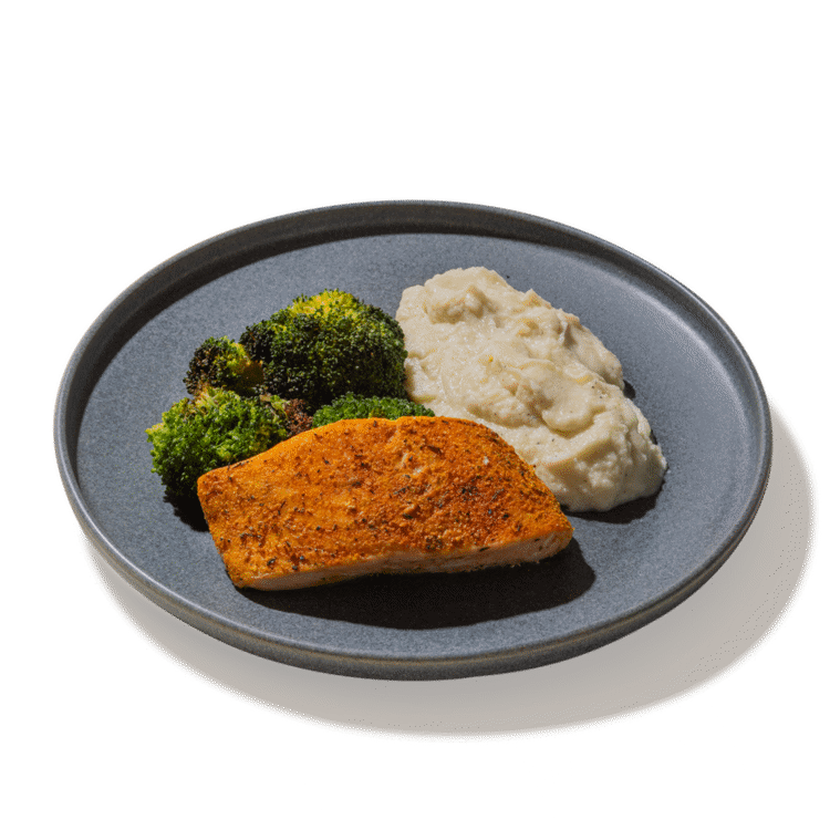#07 Salmon, Cauliflower Mash & Roasted Broccoli — chef-made meal prep