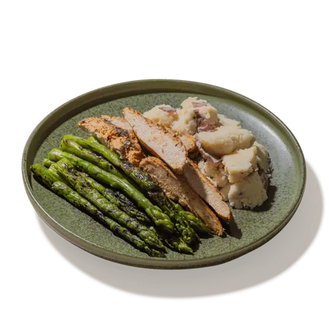 #24 Grilled Chicken, Red Skin Mashed Potatoes & Asparagus