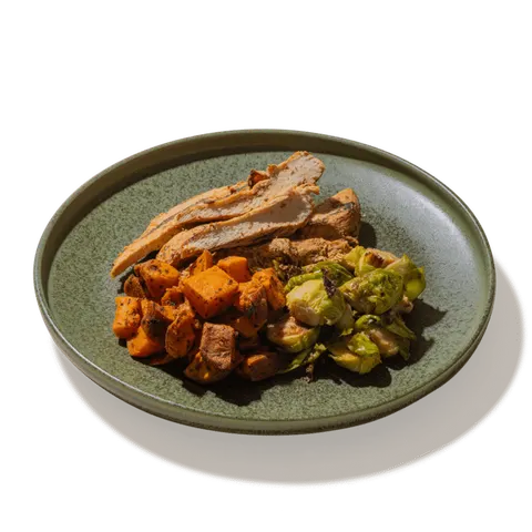 #17 Grilled Chicken, Sweet Potatoes & Brussel Sprouts